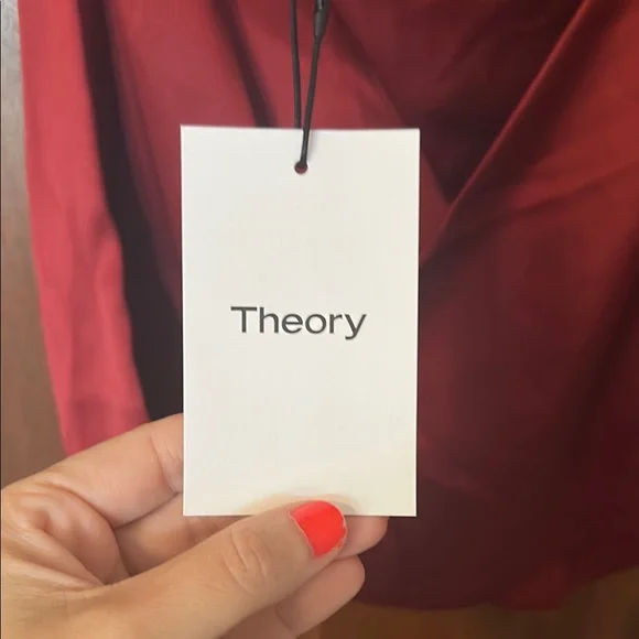 Theory Rich Red Drape Halter Top - Picture 2 of 7